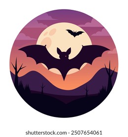 Bat illustration design color graphic