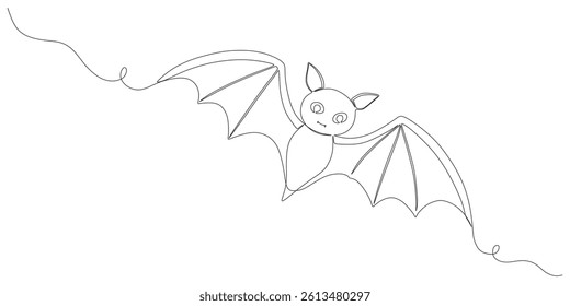 bat illustration line vector design for halloween day