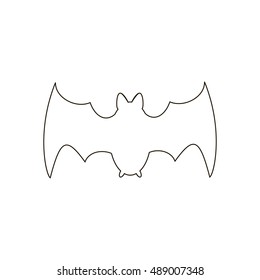 Bat illustration path on the white background. Vector illustration