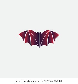 Bat illustration unique logo simple design vector