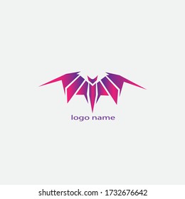 Bat illustration unique logo simple design vector