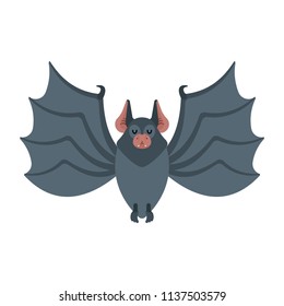 Bat isolated. Night animals vampire. Vector illustration

