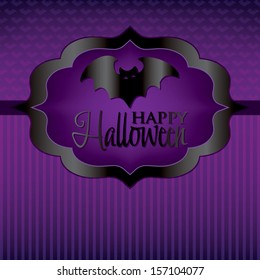 Bat label Halloween card in vector format.