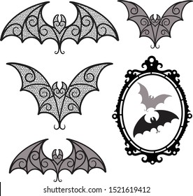 Bat Lace Halloween Elements Illustration