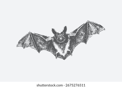 Bat Large Grain Fotocopy Effekt, für Grunge Punk y2k Collage Design