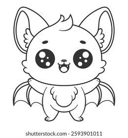 The bat laughs happily, for coloring