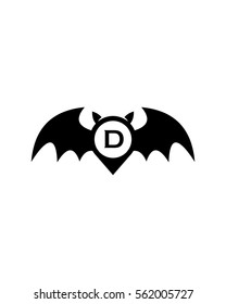 Bat Letter D Logo Vector