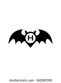 Bat Letter H Logo Vector