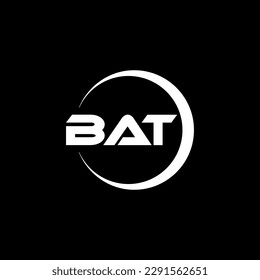 BAT letter logo design in illustration. Vector logo, calligraphy designs for logo, Poster, Invitation, etc.