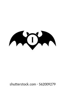 Bat Letter I Logo Vector