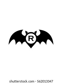 Bat Letter R Logo Vector