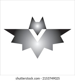 Bat letter V icon logo design illustration web