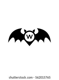 Bat Letter W Logo Vector