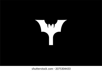 Bat Letter Y Logo Design Vector