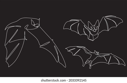 Bat Line Art Collection Bat Line Stock Vector (Royalty Free) 2033392145