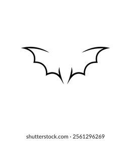 Bat Line art icon vector logo. Silhouette Angel wings vector icon logo