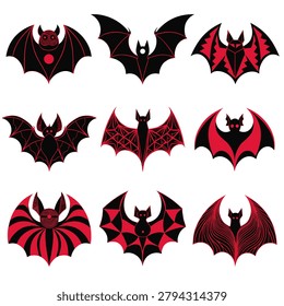 Bat line art on white background