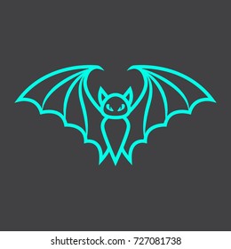 Bat line icon, halloween and scary, animal sign vector graphics, a linear pattern on a black background, eps 10.