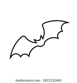 Bat line icon, outline vector sign, linear style pictogram isolated on white. Halloween holiday Symbol, logo illustration.