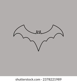 Bat line icon vector design template and illustration with editable stroke. Halloween Icons Set.