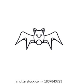 Bat line icon vector illustration logo template for many purpose.