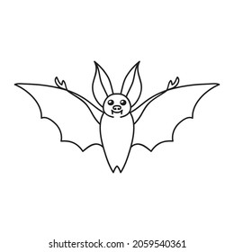 Bat Line Illustration Sketch Style On Stock Vector (Royalty Free ...