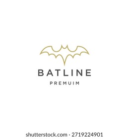 Bat line logo icon design template flat vector