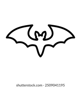 Icono de Vector de línea de murciélago. Símbolo de vacaciones de Halloween aislado sobre fondo blanco
