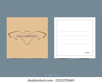 Fledermaus im linearen Stil. Logo für Halloween. Halloween-Grußkarte. Vektorgrafik