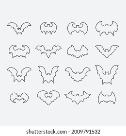 Bat lineart drawing. Creative design.