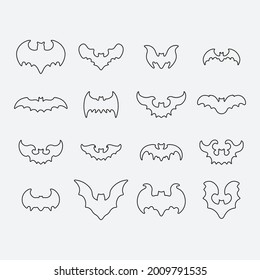 Bat lineart drawing. Creative design.