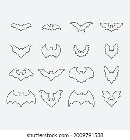 Bat lineart drawing. Creative design.