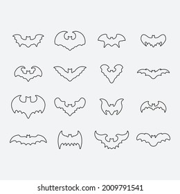 Bat lineart drawing. Creative design.
