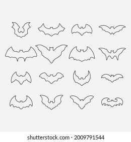 Dibujo de lino de bat. Diseño creativo.