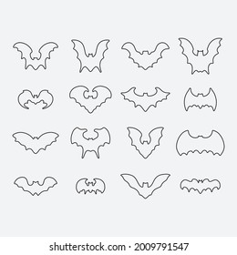 Bat lineart drawing. Creative design.