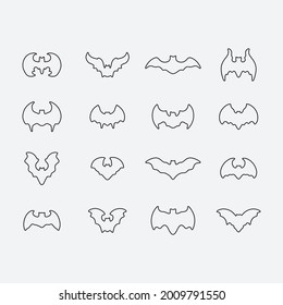 Bat lineart drawing. Creative design.
