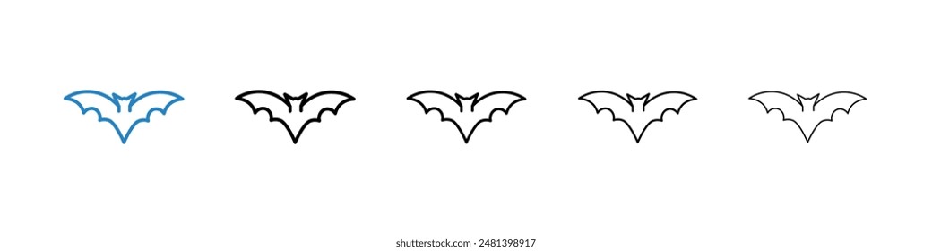 Bat liner icon vector set.
