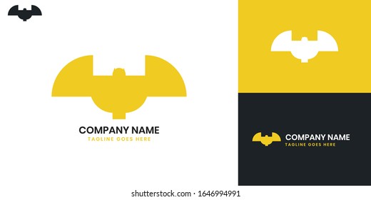 Bat Logo - All elements on this template are editable with vector software