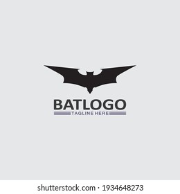 Logo animal y vector de murciélago, alas, negro, halloween, vampiro, gótico, ilustración, icono de murciélago de diseño, nocturno 