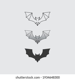 Logo animal y vector de murciélago, alas, negro, halloween, vampiro, gótico, ilustración, icono de murciélago de diseño, nocturno 