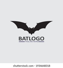 Bat logo animal and vector, wings, black, halloween, vampire, gothic, illustration, design bat icon, nocturnal 