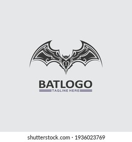 Bat logo animal and vector, wings, black, halloween, vampire, gothic, illustration, design bat icon