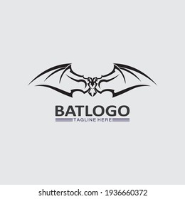 Bat logo animal and vector, wings, black, halloween, vampire, gothic, illustration, design bat icon