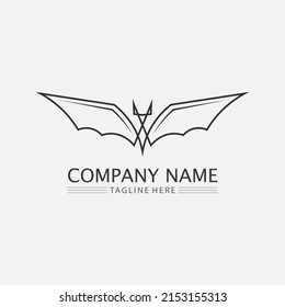 Bat logo animal and vector, wings, black, halloween, vampire, gothic, illustration, design bat icon