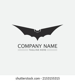 Bat logo animal and vector, wings, black, halloween, vampire, gothic, illustration, design bat icon