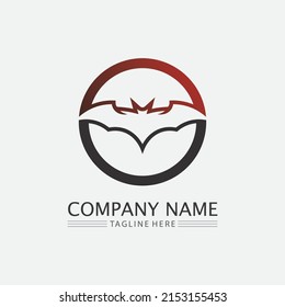 Bat logo animal and vector, wings, black, halloween, vampire, gothic, illustration, design bat icon
