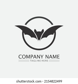 Bat logo animal and vector, wings, black, halloween, vampire, gothic, illustration, design bat icon