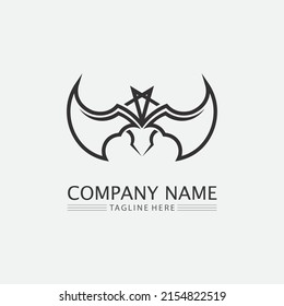 Bat logo animal and vector, wings, black, halloween, vampire, gothic, illustration, design bat icon