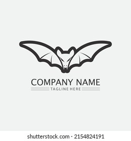 Bat logo animal and vector, wings, black, halloween, vampire, gothic, illustration, design bat icon