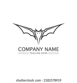 Bat logo animal and vector, wings, black, halloween, vampire, gothic, illustration, design bat icon